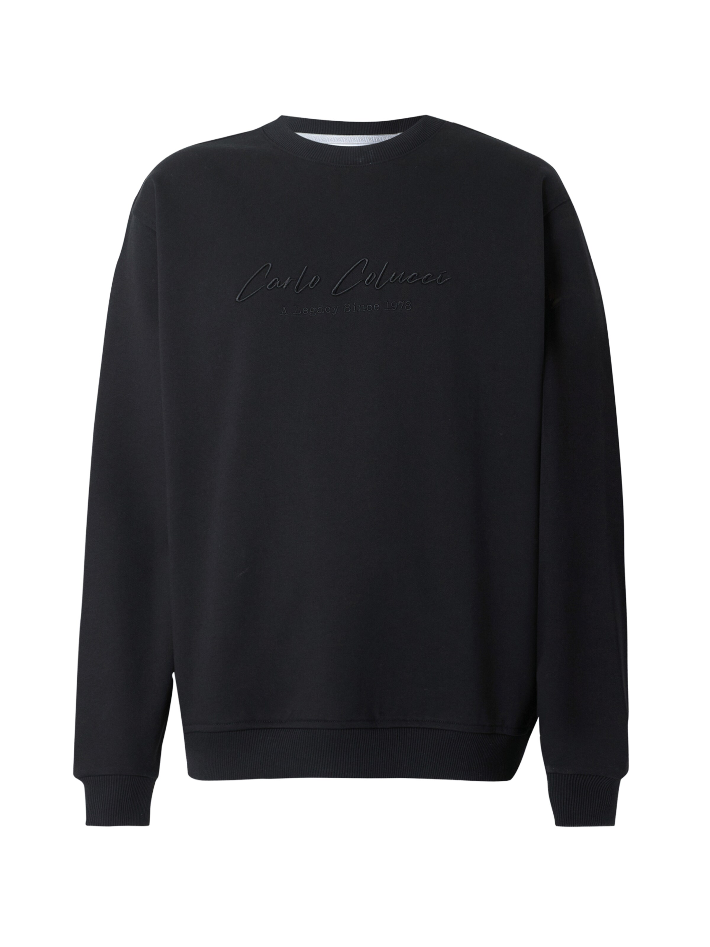 Carlo Colucci Sweatshirt in Zwart: voorkant