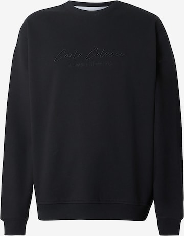 Carlo Colucci Sweatshirt in Zwart: voorkant