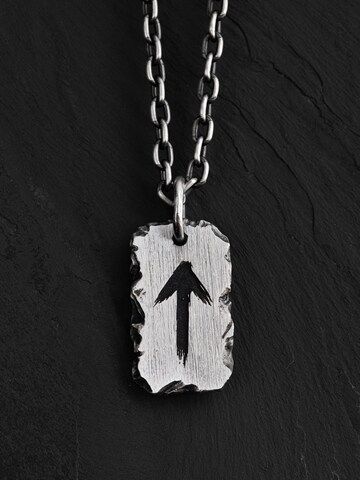 REYTEL Pendant 'RUNA OBEREG TEIWAZ' in Silver: front