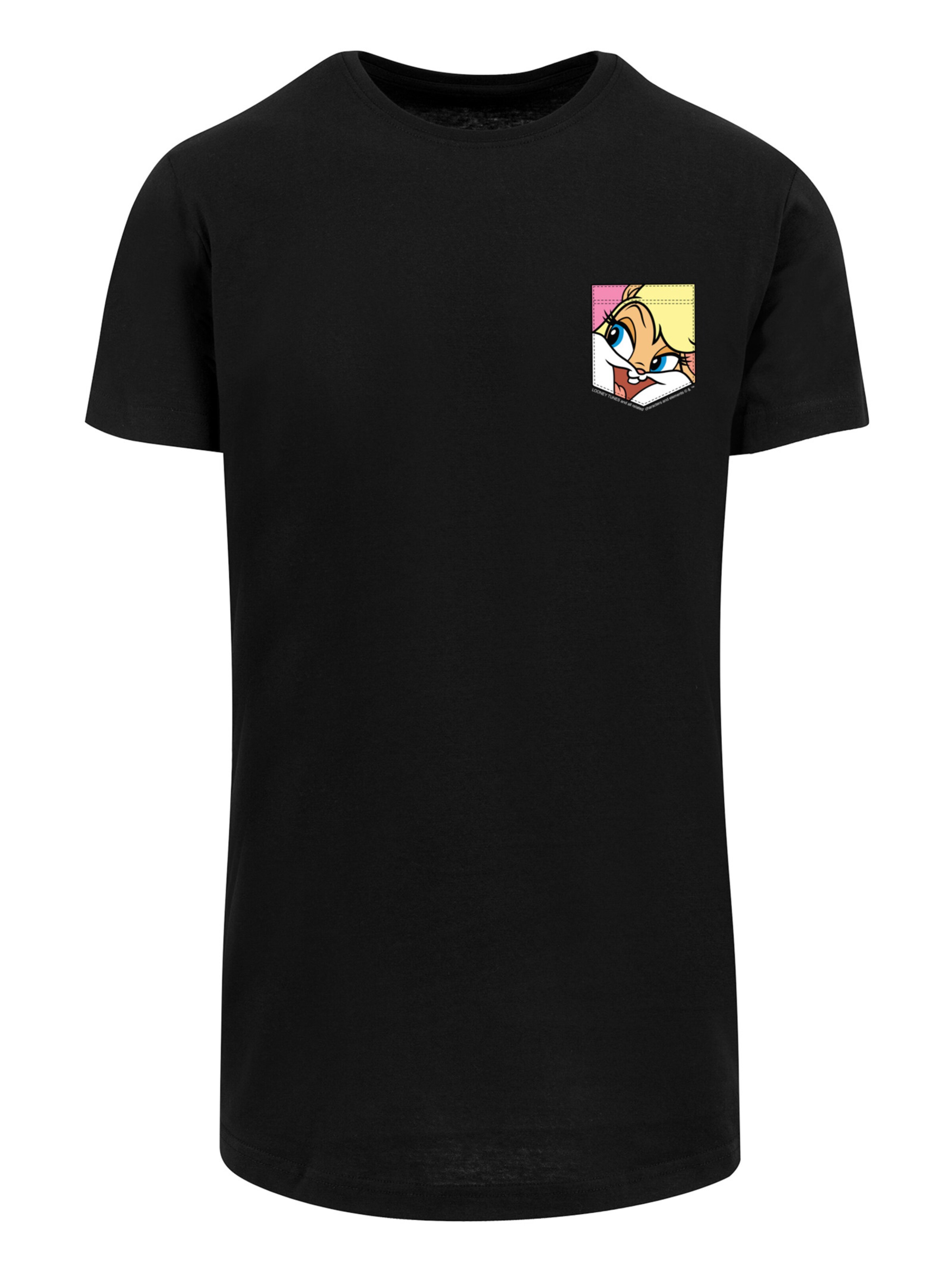F4NT4STIC Shirt 'Looney Tunes Lola Bunny Face' in Zwart: voorkant