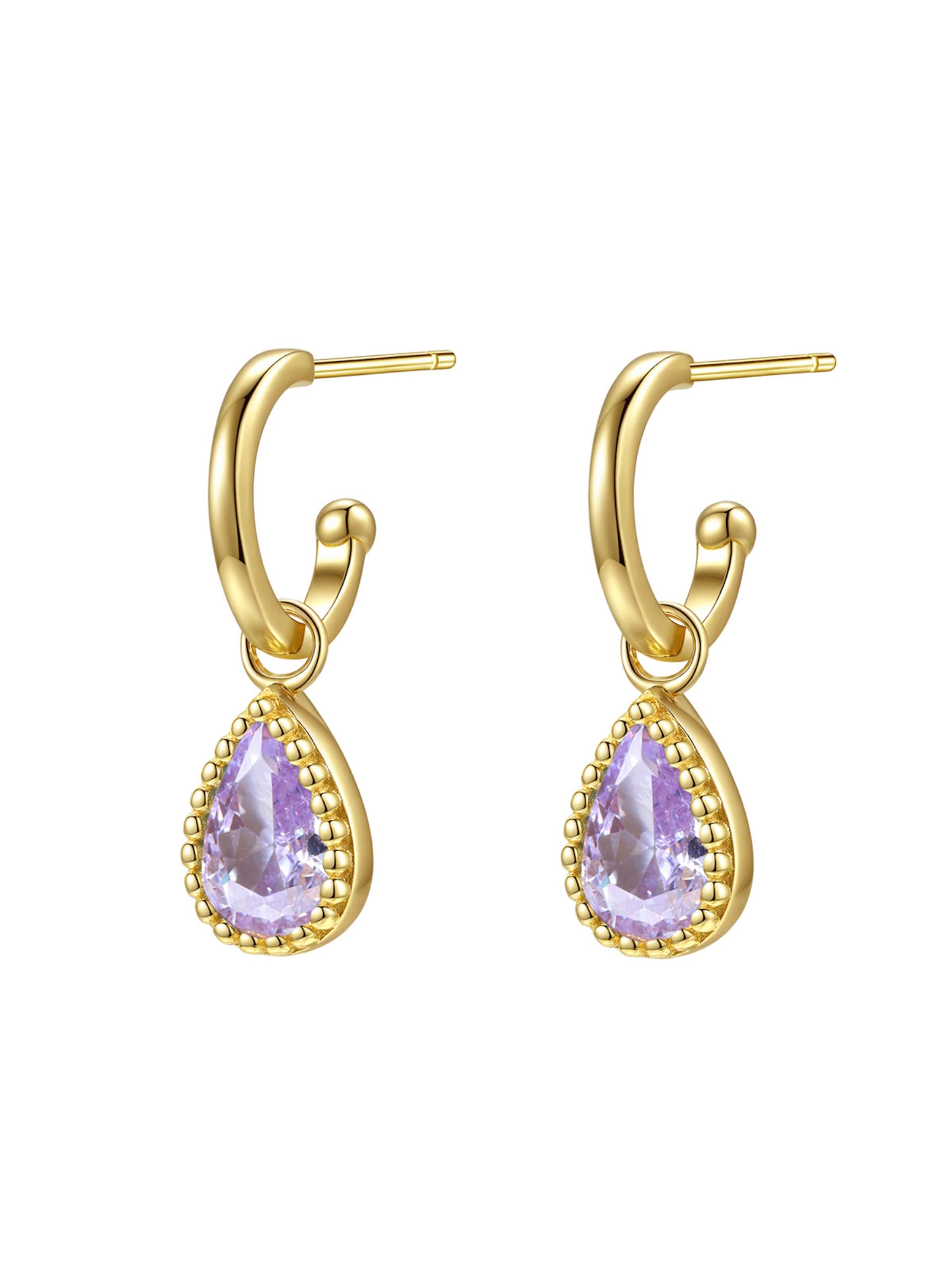 Hey Happiness Oorbellen 'June Birthstone' in Goud