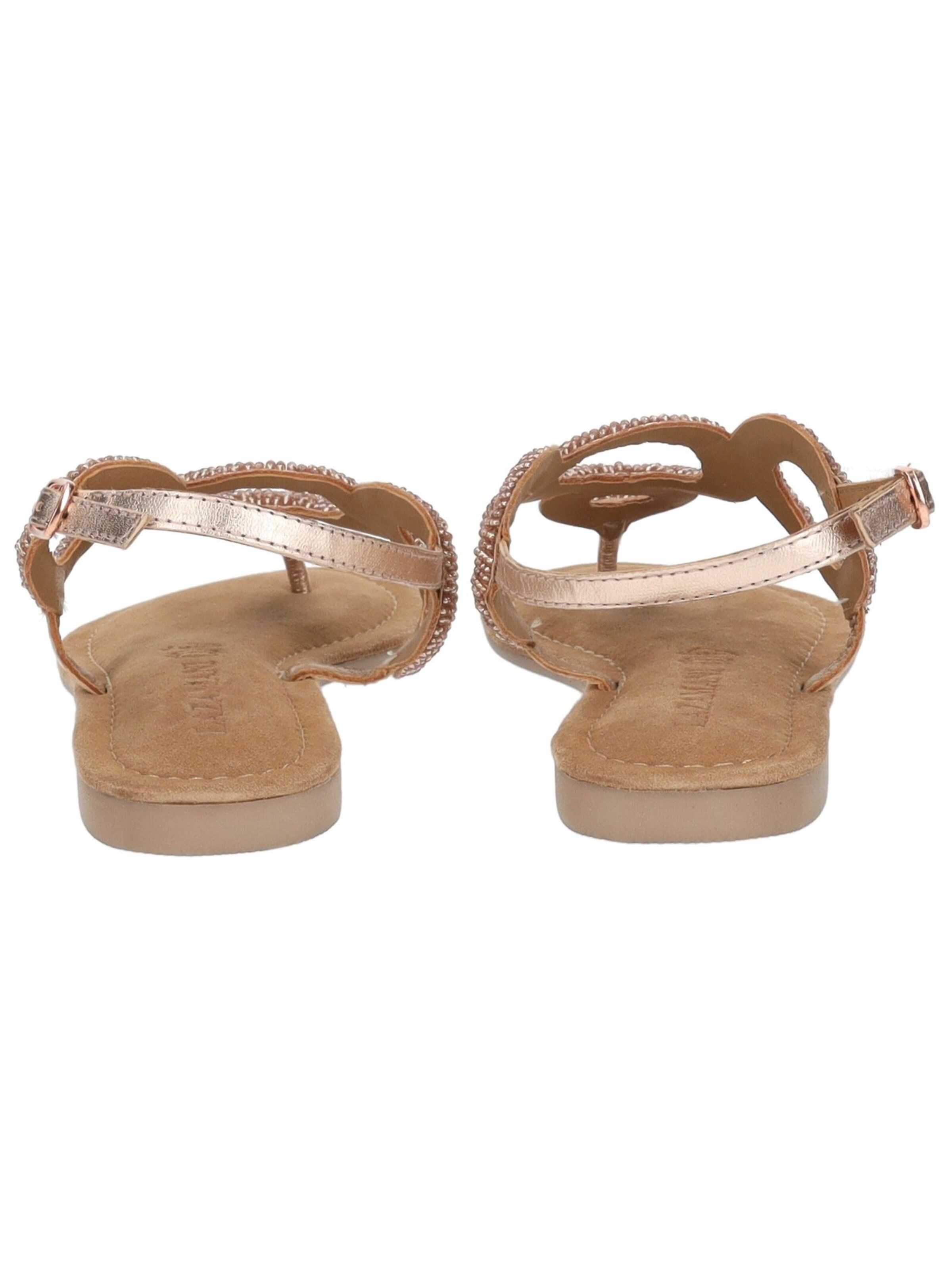 LAZAMANI T-Bar Sandals in Beige