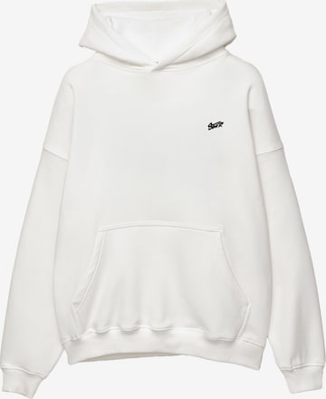 Sweat-shirt 'STWD' Pull&Bear en blanc : devant
