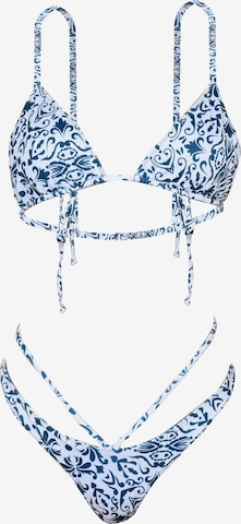 Triangle Bikini 'ECONYL® Balinese Batik Set 2-tlg.' Kadoo en bleu : devant