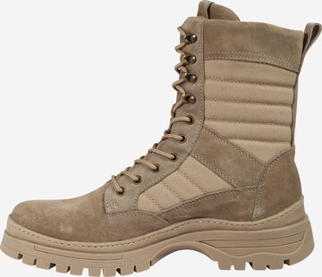 DAN FOX APPAREL Schnürstiefel 'Tristan' in Beige