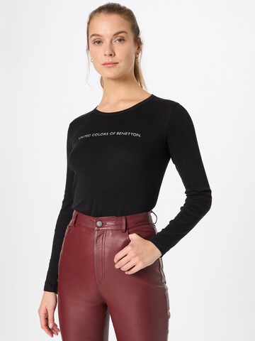 UNITED COLORS OF BENETTON Shirt in Schwarz: predná strana