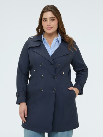 Fiorella Rubino Wintermantel in Blauw: voorkant
