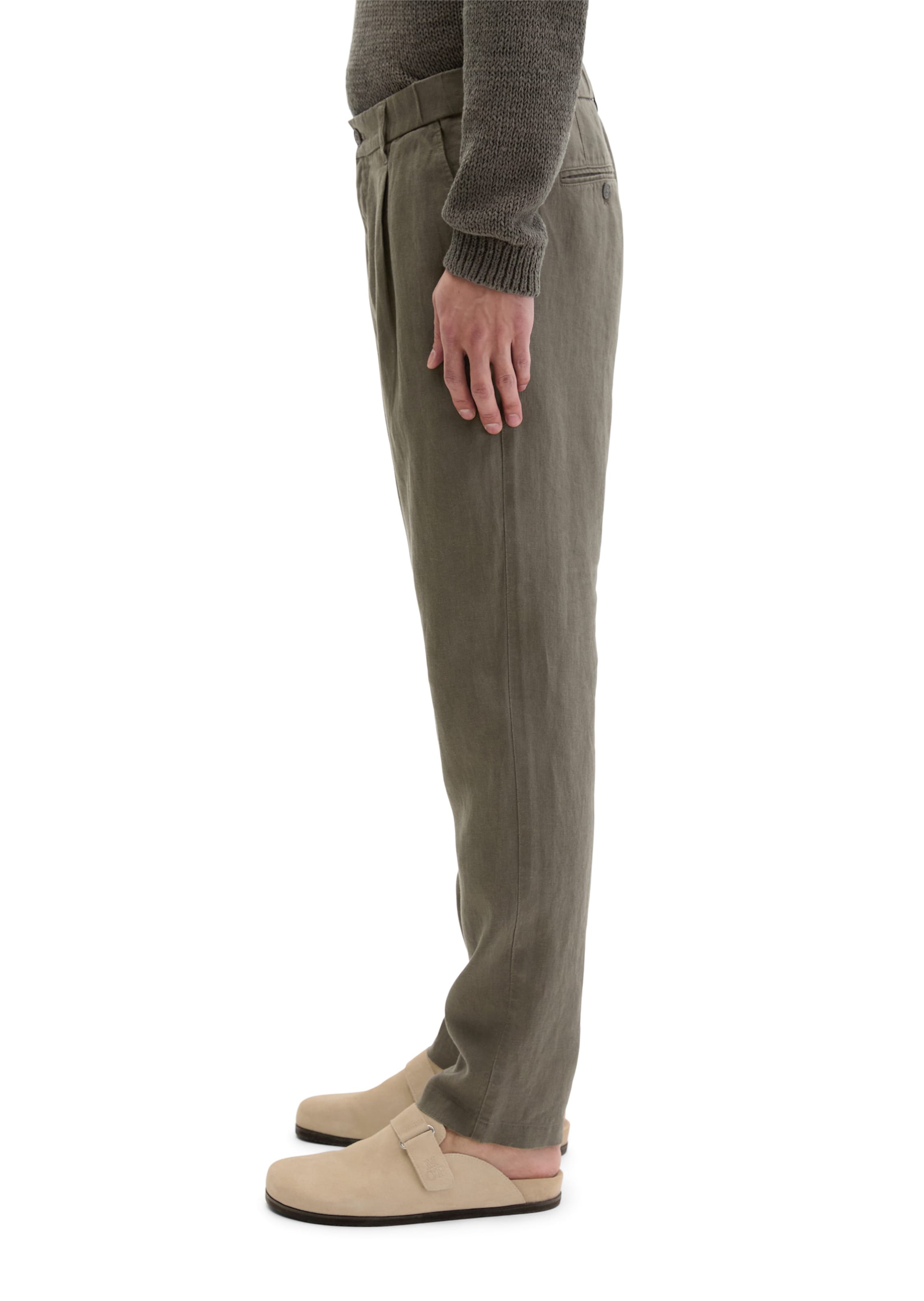 Marc O'Polo Tapered Bandplooibroek 'Osby' in Bruin