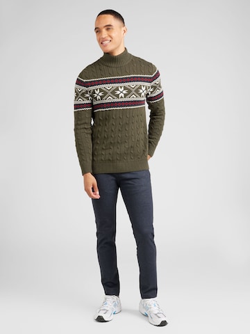 SELECTED HOMME Sweater 'Flake' in Green