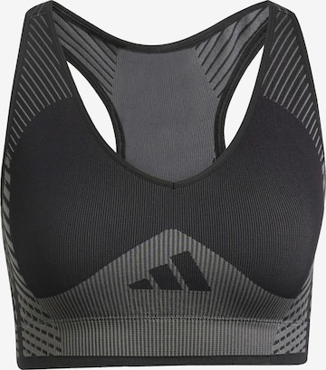 juoda ADIDAS PERFORMANCE Biustjė Sportinė liemenėlė 'AEROKNIT Training Light Support': priekis