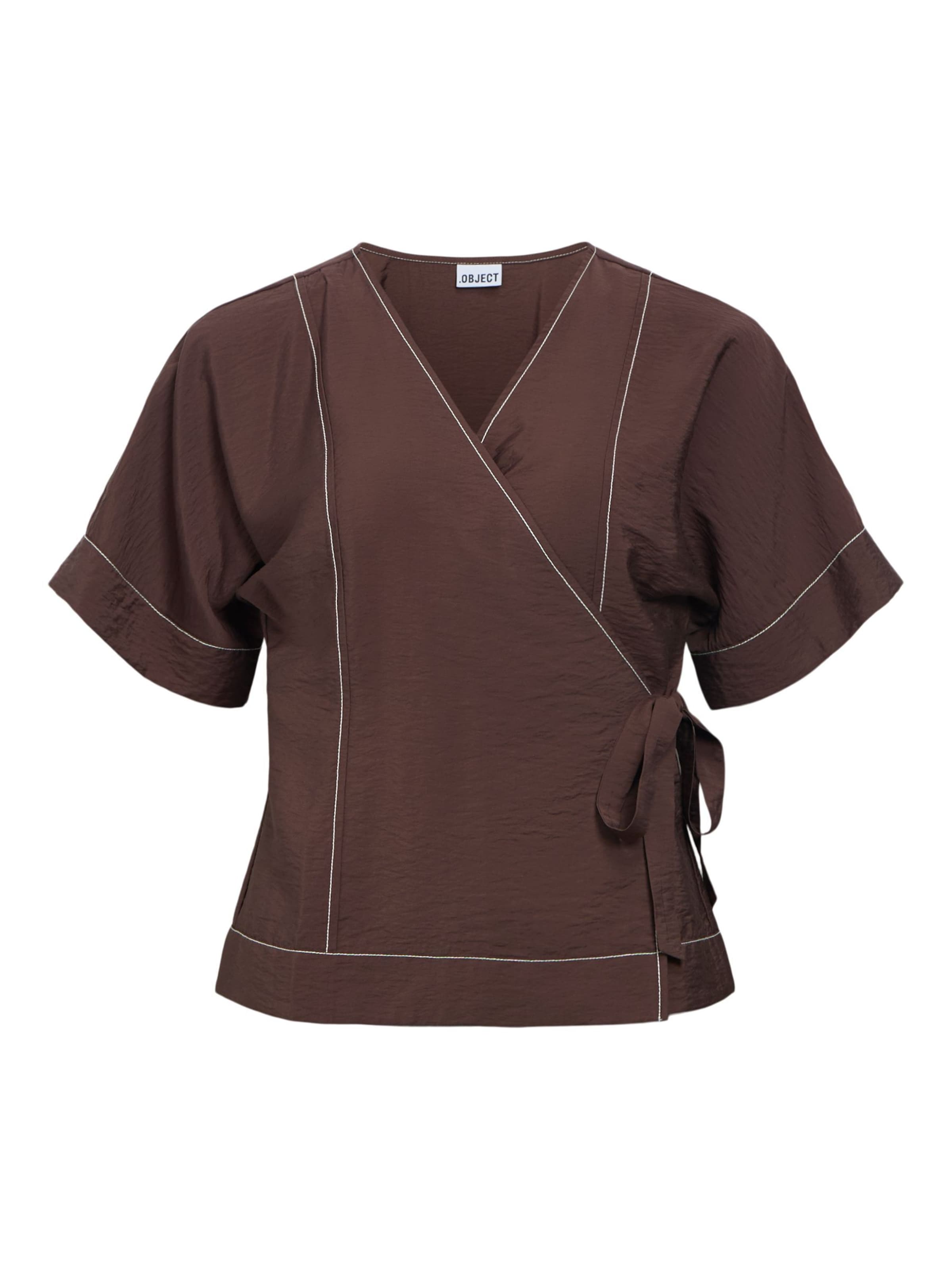 Camicia da donna 'OBJJacira' di OBJECT in marrone: frontale