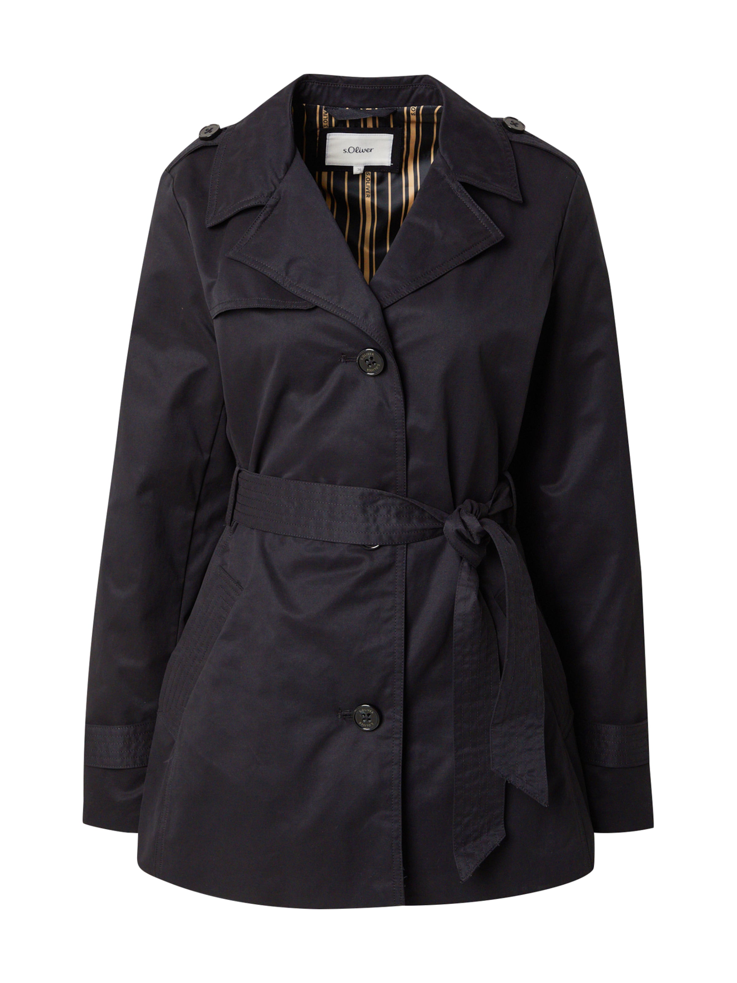 s.Oliver Tussenmantel in Zwart: voorkant