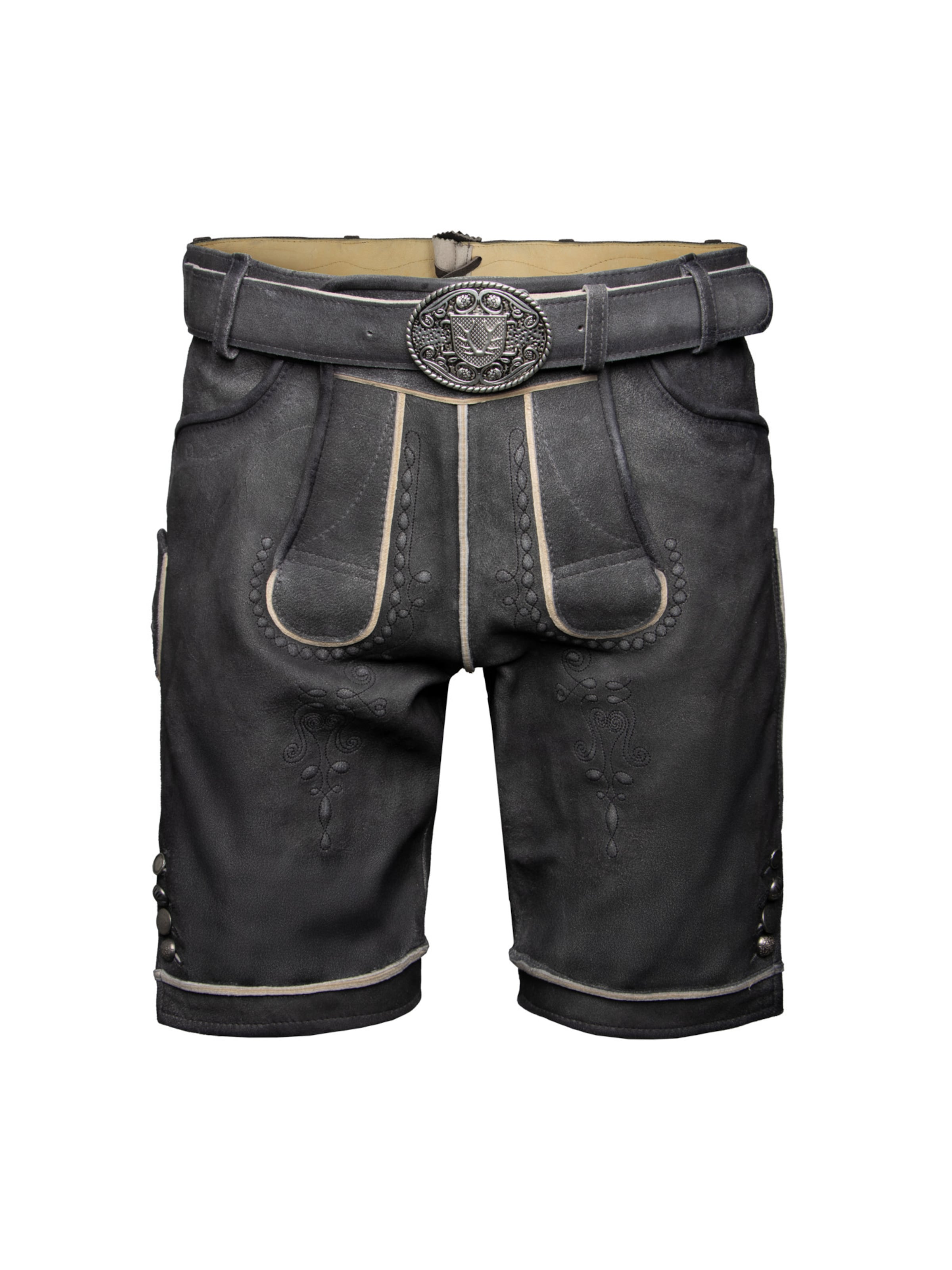 Krüger Buam Regular Trachtenhose ' Kuno ' in Grau: Vorderseite