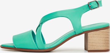 CESARE GASPARI Sandals in Green: front