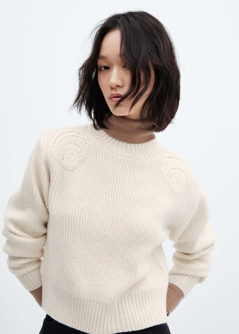 MANGO Pullover 'caracola' in Beige