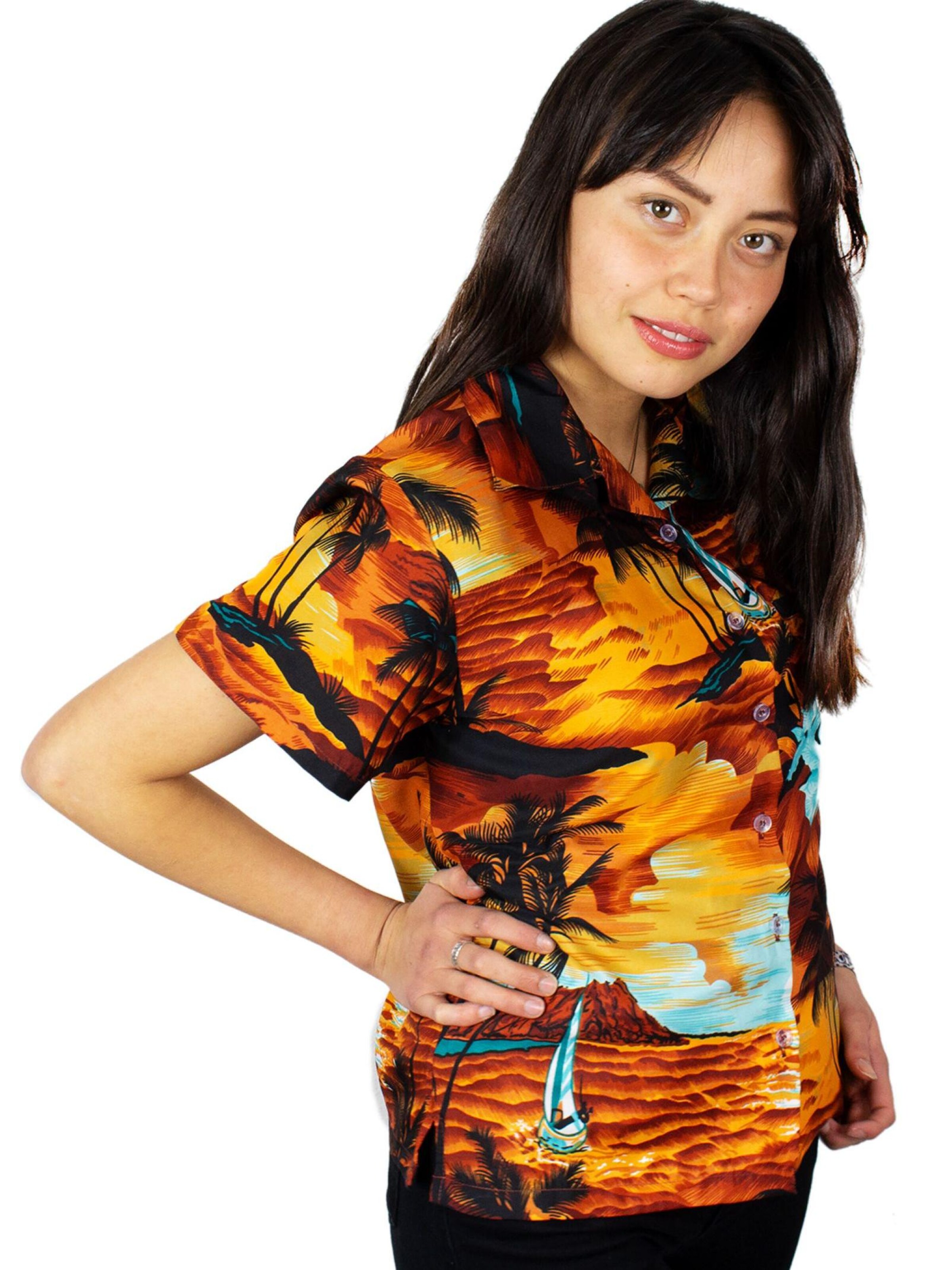 King Kameha Blouse 'Surf' in Brown
