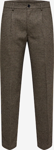 SELECTED HOMME Regular Pleat-Front Pants in Brown: front