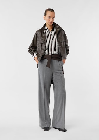 Regular Pantalon à plis COMMA en gris