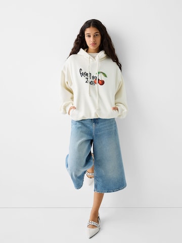 Sweat-shirt Bershka en blanc