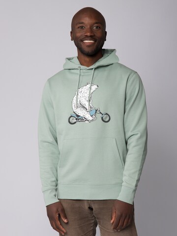 Watapparel Sweatshirt 'Bär auf Bike' in Groen: voorkant