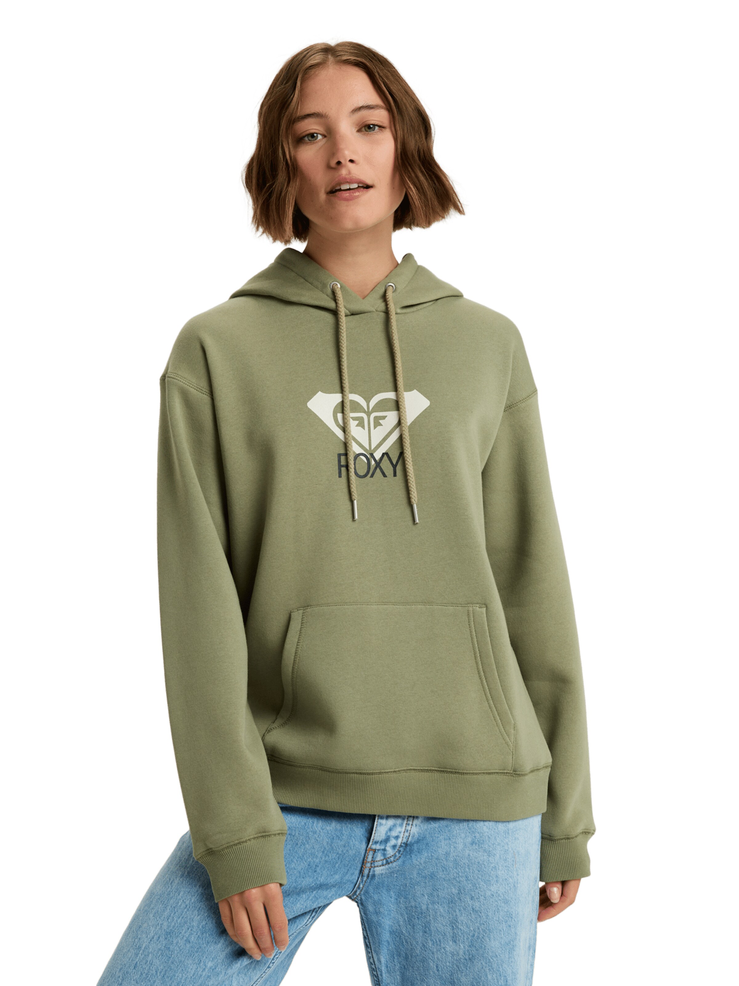 ROXY Sweatshirt 'Surf Stoked Brushed Art' in Green: front
