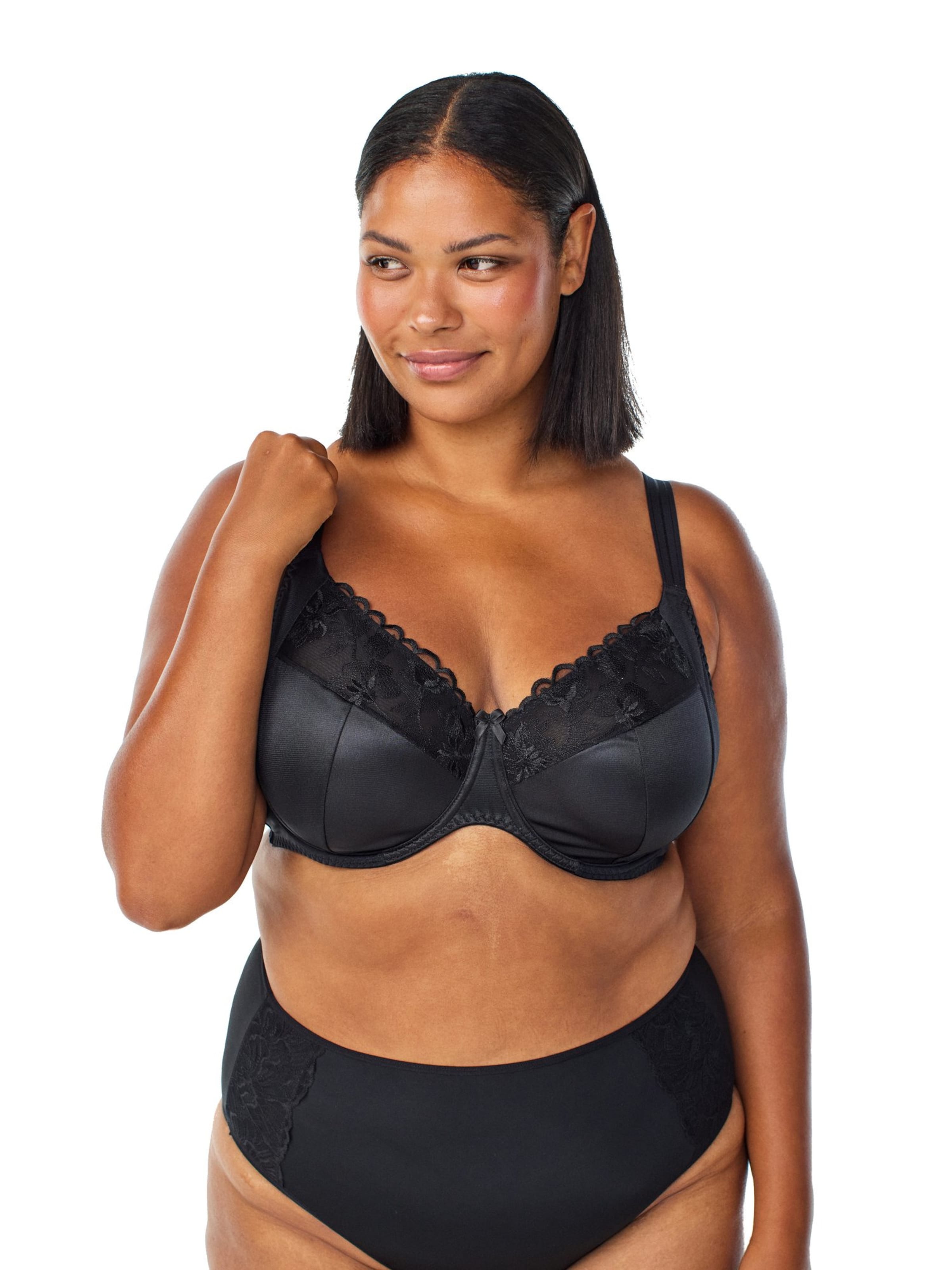 Devoted by Zizzi Push-up BH 'Beth' in Schwarz: Vorderseite