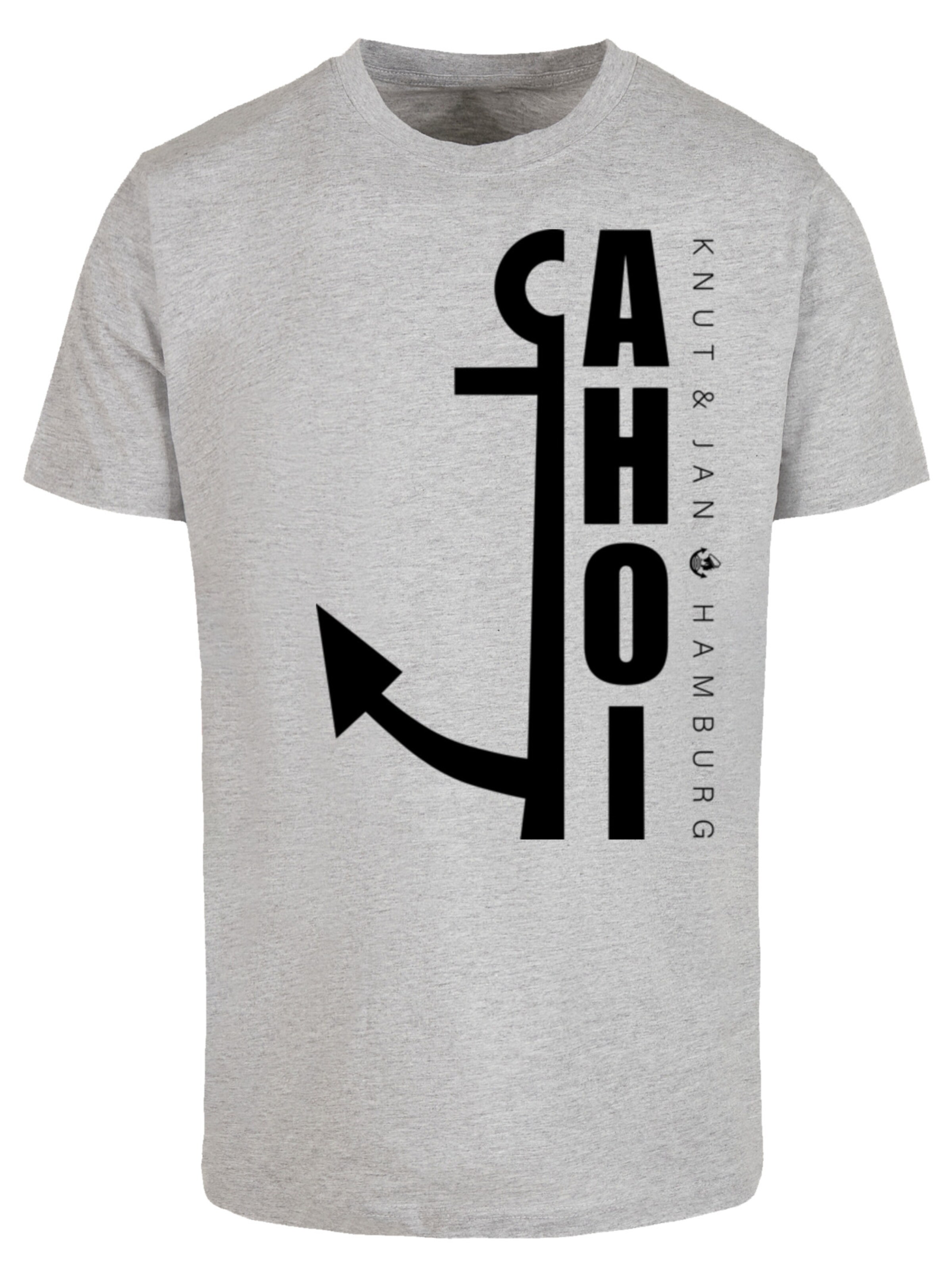 T-Shirt 'Ahoi Anker Crop Knut & Jan Hamburg' F4NT4STIC en gris : devant