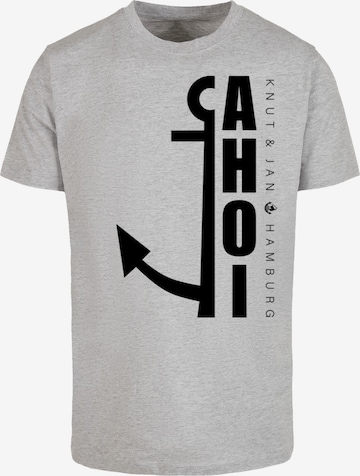T-Shirt 'Ahoi Anker Crop Knut & Jan Hamburg' F4NT4STIC en gris : devant