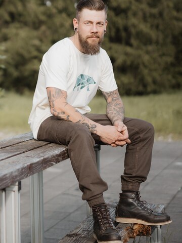 FORSBERG Shirt 'Espenson T-Shirt mit Brustlogo' in Beige