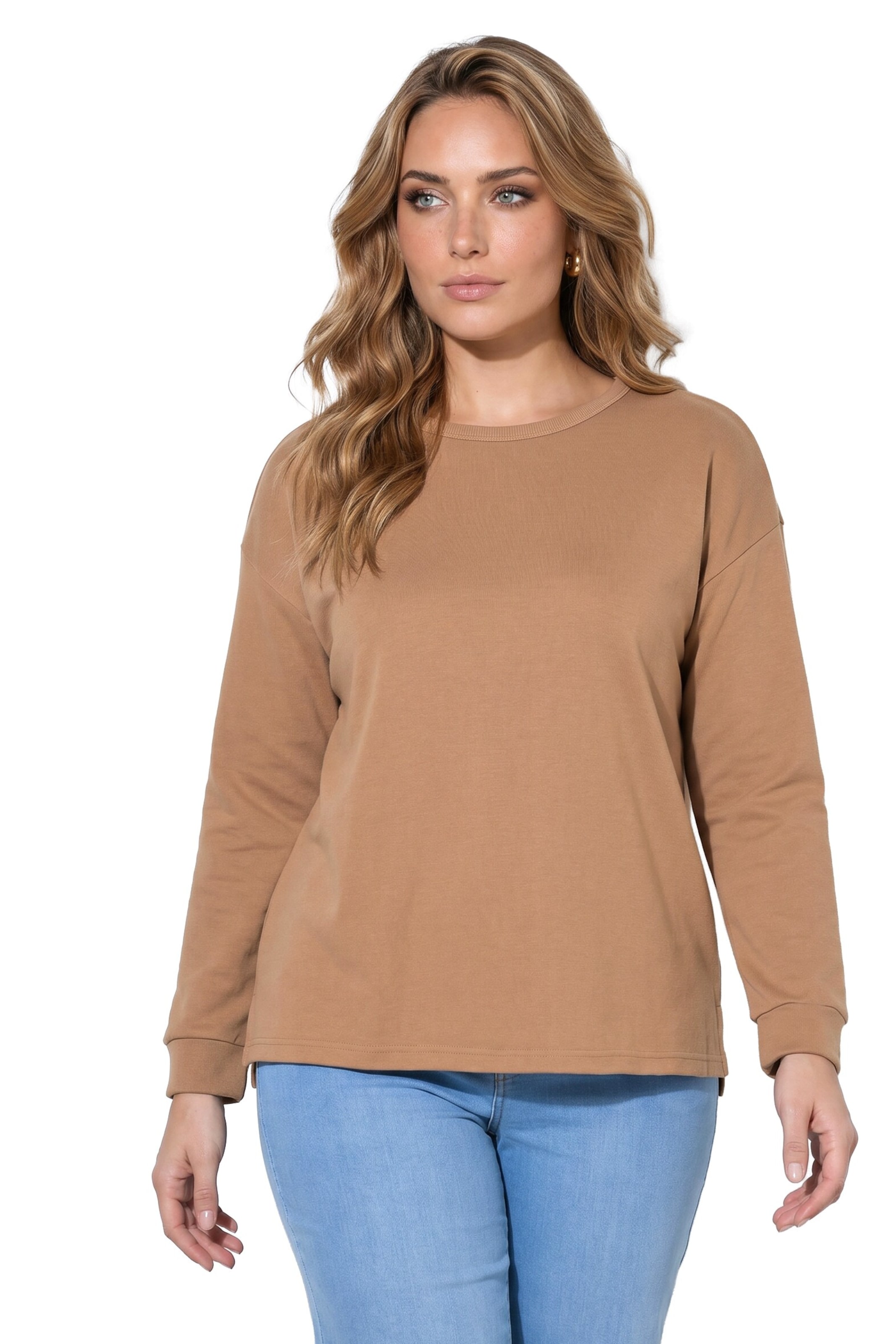 MIAMODA Sweatshirt in Bruin: voorkant