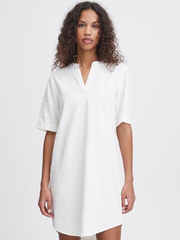 ICHI Dress ' LINO ' in White: front