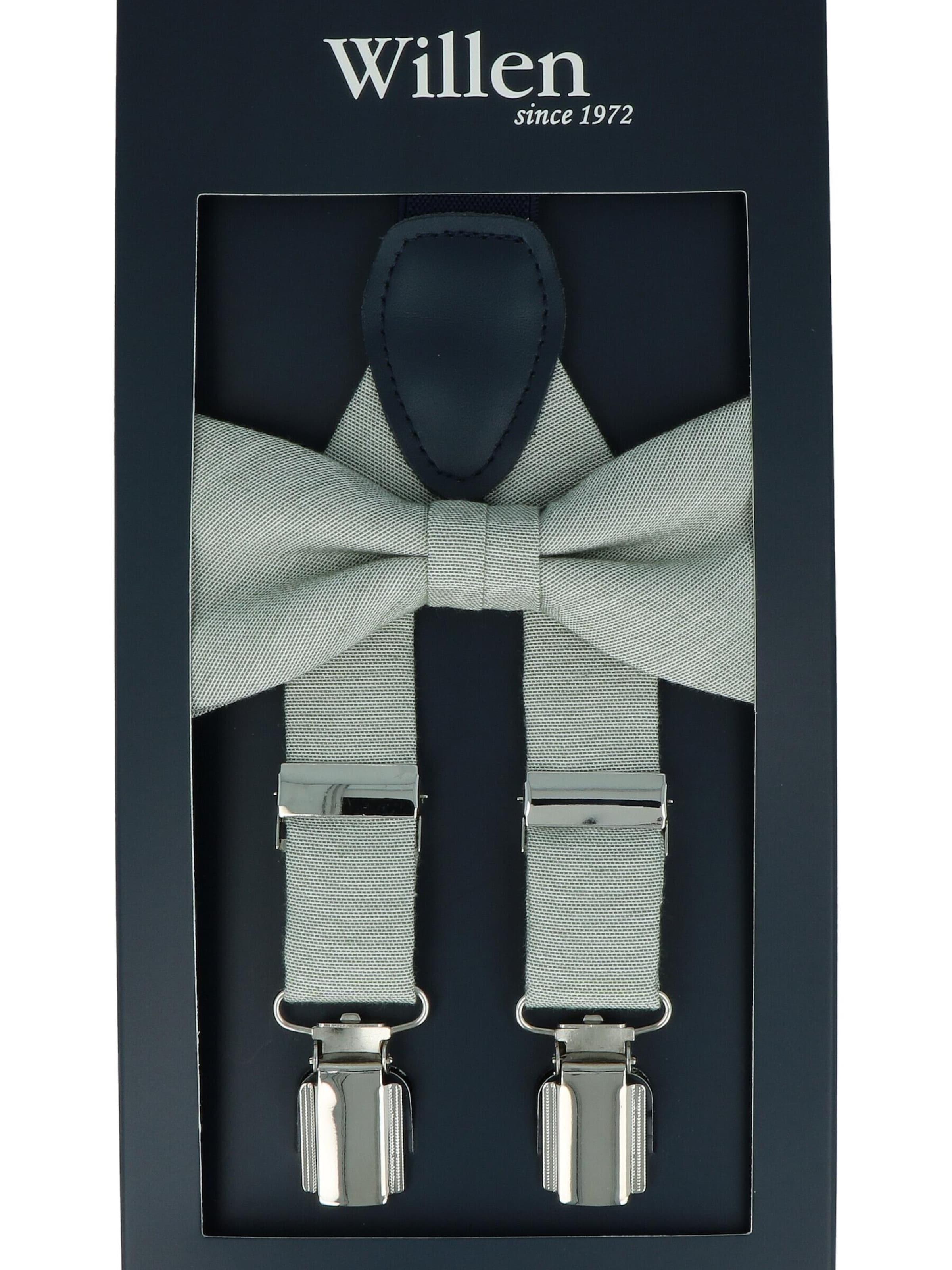 WILLEN Suspenders 'Uni Melange' in Green: front