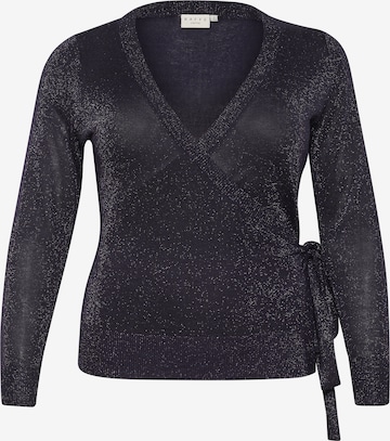 KAFFE CURVE Knit cardigan 'Ankre' in Blue: front