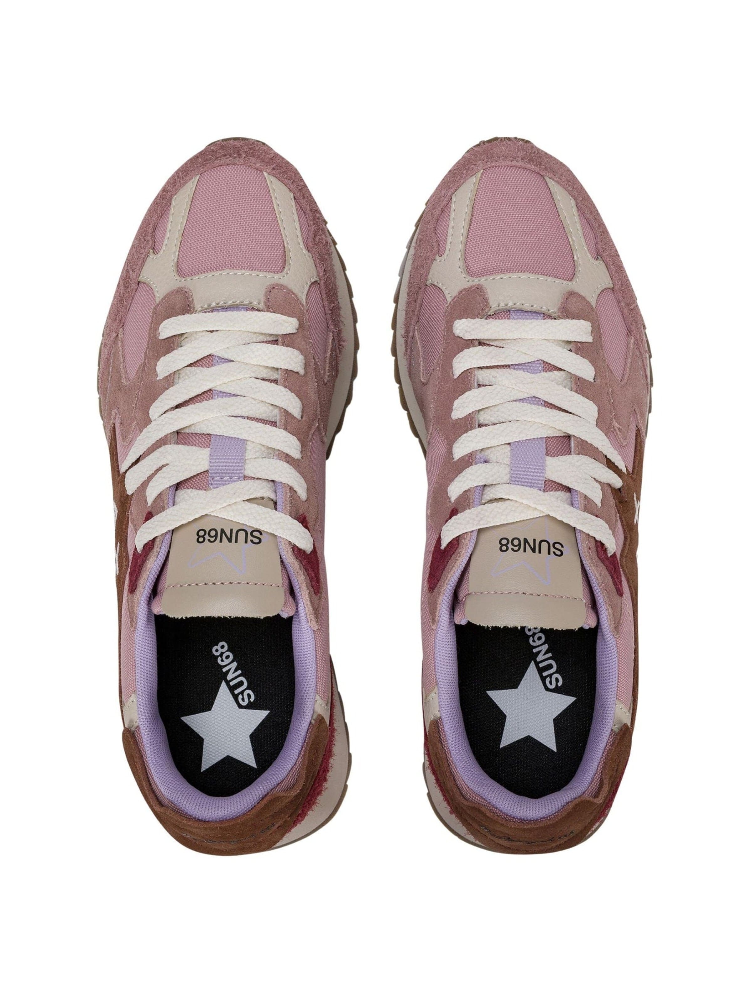 SUN68 Platform trainers 'Women's Platform Sneakers in Suede and Fabric' in Purple