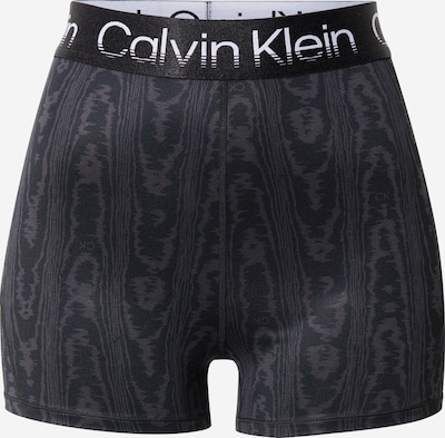Calvin Klein Performance Calças de desporto em cinzento escuro / preto / branco, Vista do produto