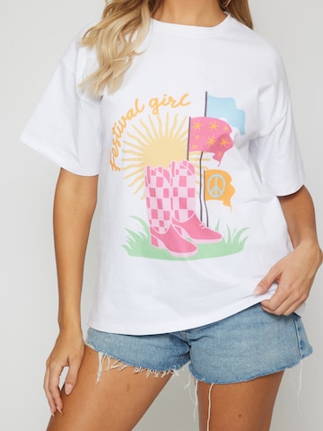 T-shirt oversize South Beach en blanc