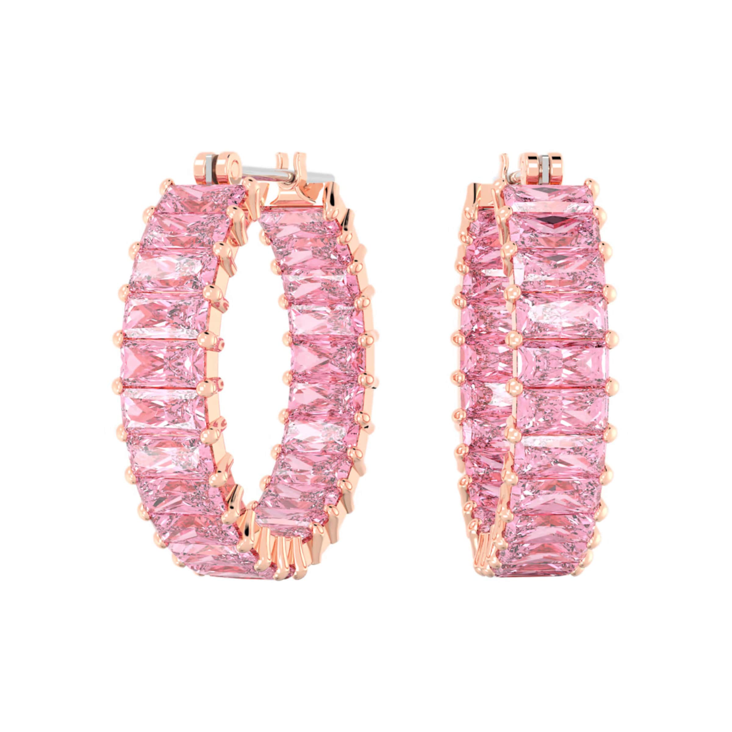 Swarovski Серьги 'Matrix' в Ярко-розовый: спереди