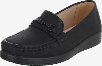 Ital-Design Moccasins in Black: front
