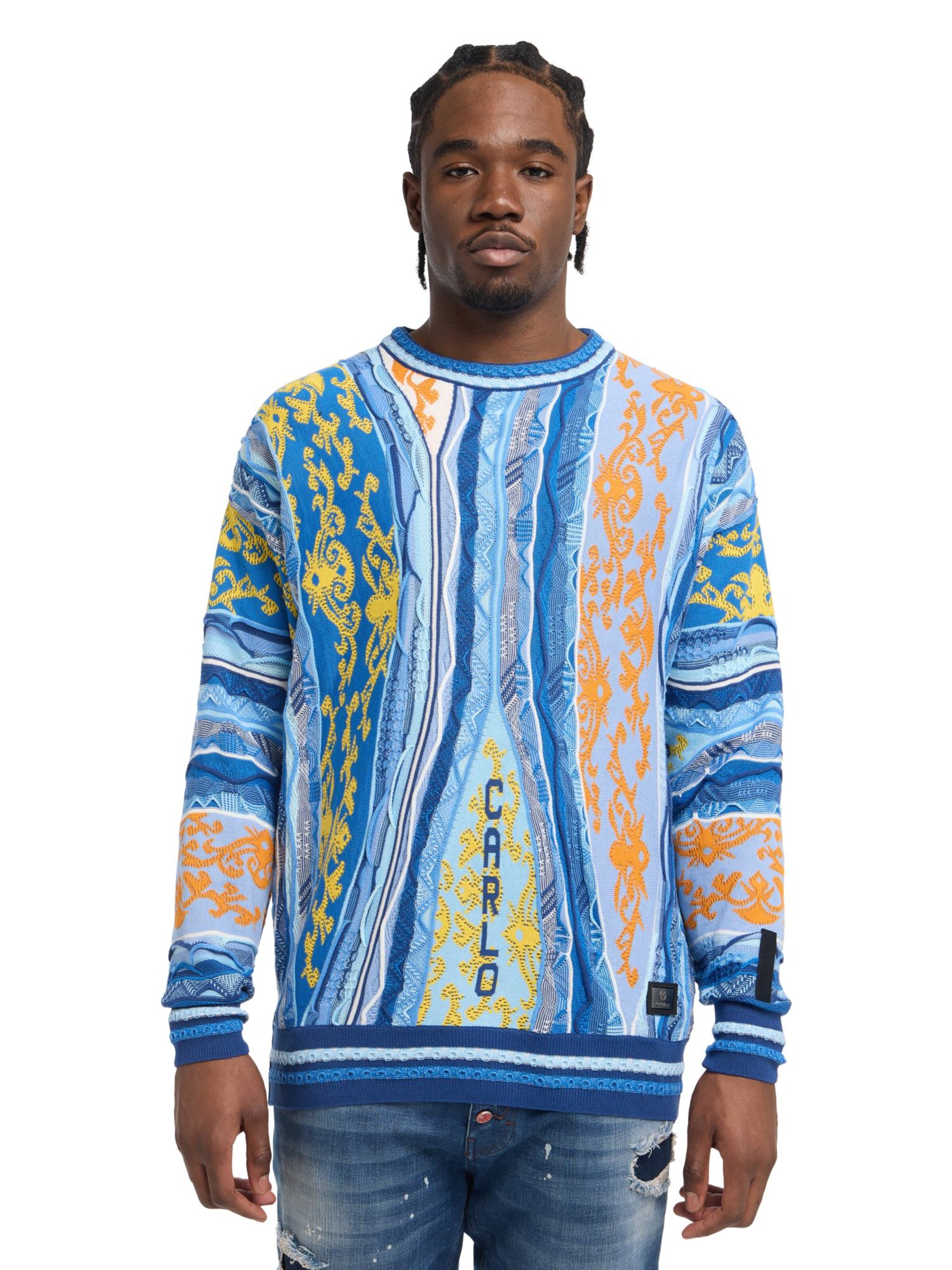 Pull-over ' di Cicco ' Carlo Colucci en bleu : devant