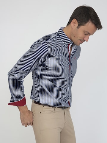 Sir Raymond Tailor Regular fit Button Up Shirt 'Macher' in Blue