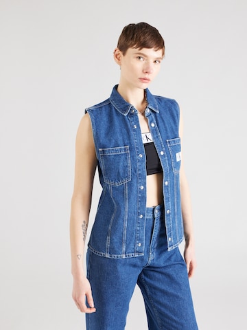 Calvin Klein Jeans Bluse 'LEAN' in Blau: Vorderseite