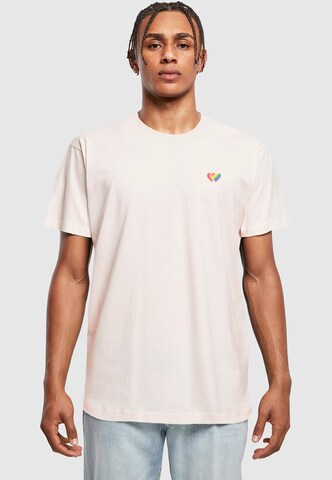 Maglietta 'Double Hearts Pride' di Mister Tee in rosa: frontale