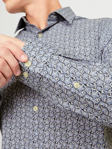 JACK & JONES Regular fit Button Up Shirt 'JPRABLANordic' in Blue