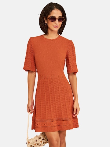 love & roses Knit dress in Orange: front