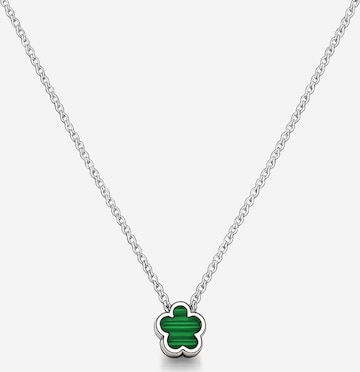 Pure Schmuck Ketting 'Clover Green' in Zilver: voorkant