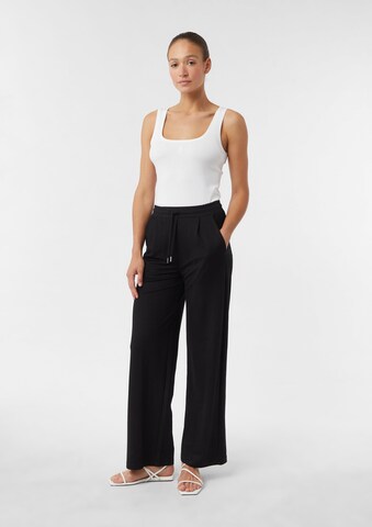 comma casual identity Wide leg Bandplooibroek in Zwart