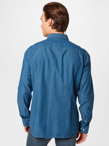 BOSS Black Regular fit Button Up Shirt in Blue