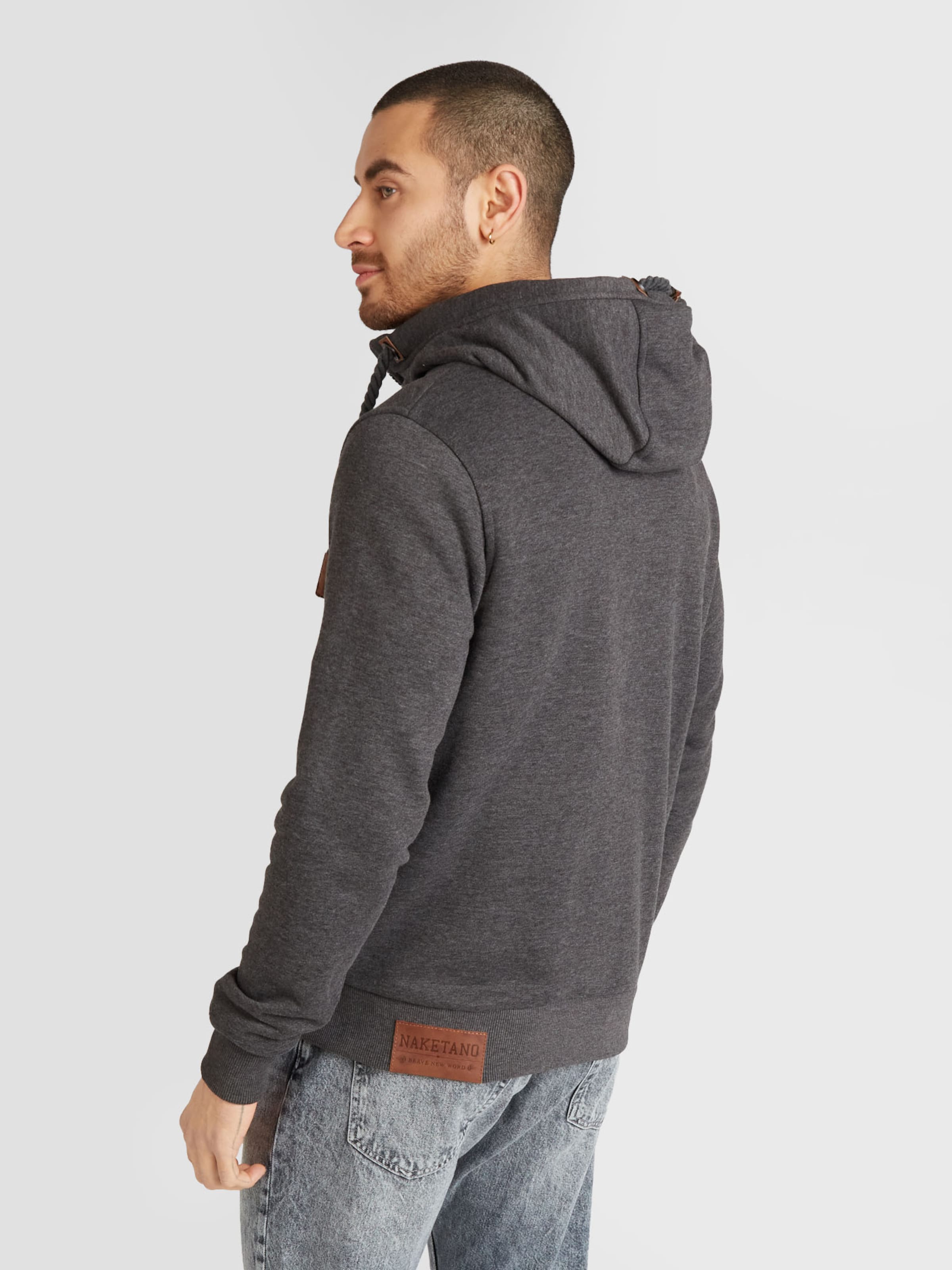 naketano Zip-Up Hoodie in Anthracite ABOUT YOU