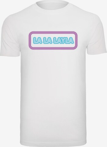 T-Shirt 'La La Layla' Merchcode en blanc : devant