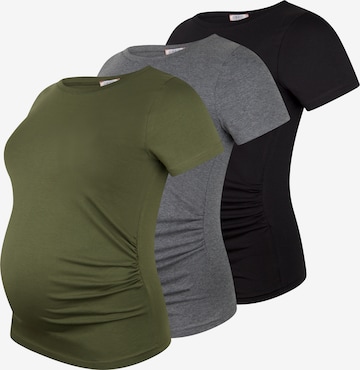 M.M.C. Shirt 'Basic Umstandsmode Kurzarm' in Grau: Vorderseite